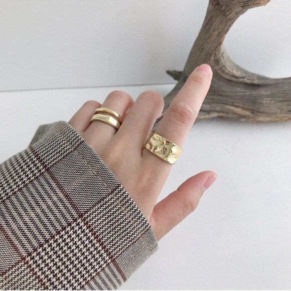 *NEW Gold/Sterling Silver Wave Adjustable Ring 3 - Picture 4 of 5